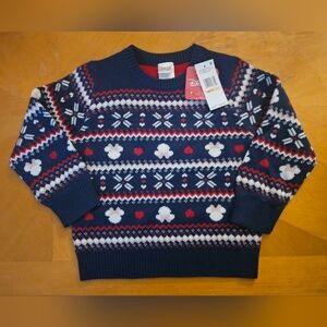 Girls Disney Minnie Mouse Christmas Sweater Navy Blue 4T NWT